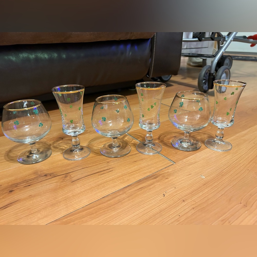 Glass Shamrock cups